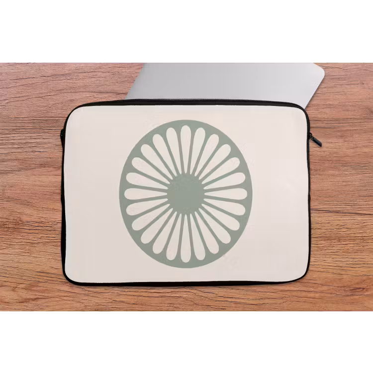 Laptop hülle - Zusammenfassung – Muster – Radial – Modern – Grün — 2
