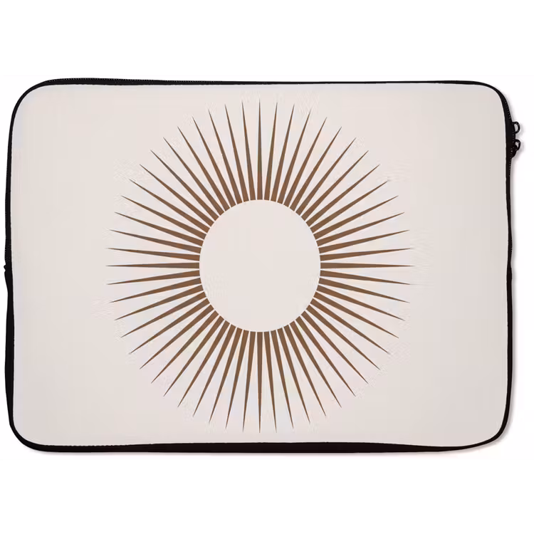 Laptop hülle - Zusammenfassung – Sonne – Symbol – Modern – Beige — 1