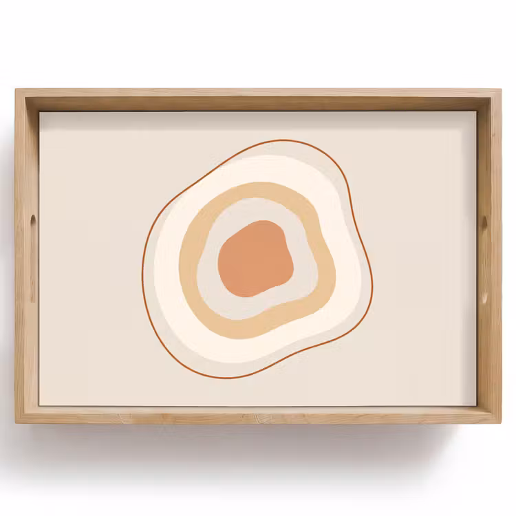 Tablett - Abstrakt – Organisch – Modern – Beige – Kunst — 1