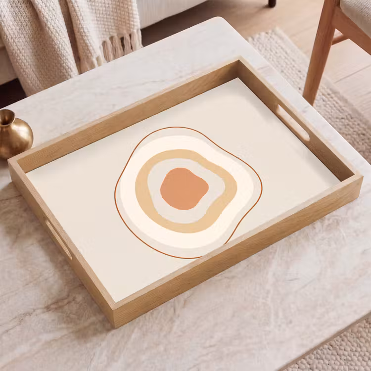 Tablett - Abstrakt – Organisch – Modern – Beige – Kunst — 2