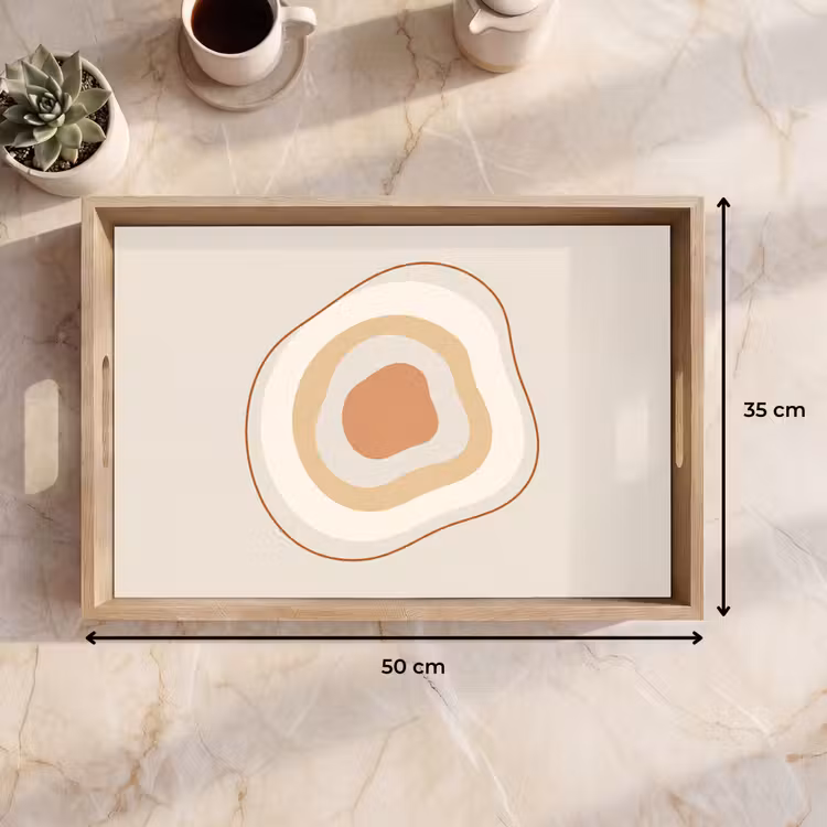Tablett - Abstrakt – Organisch – Modern – Beige – Kunst — 9