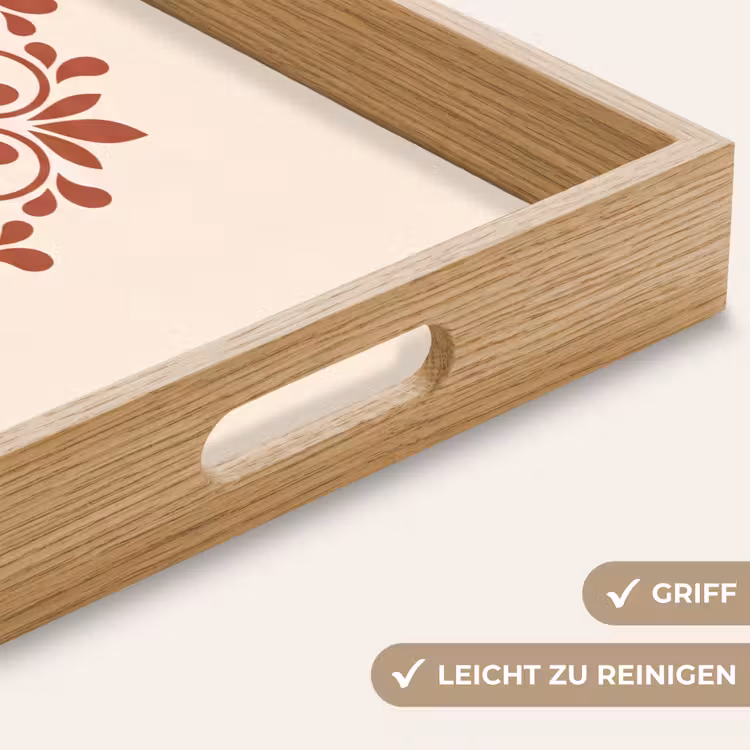 Tablett - Dekoration – Kreis – Symmetrisch – Modern – Rotbraun — 5
