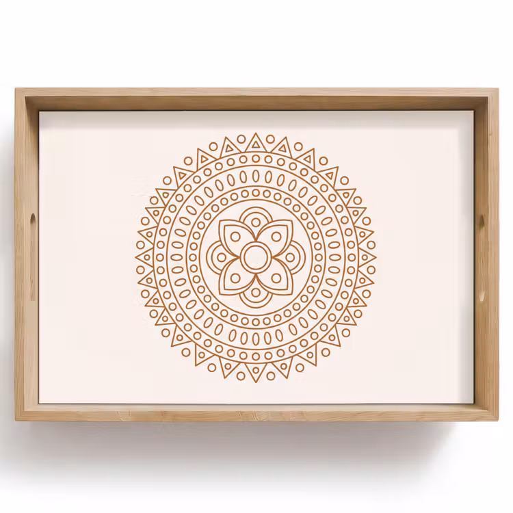 Tablett - Mandala – Geometrisch – Abstrakt – Orientalisch – Braun — 1