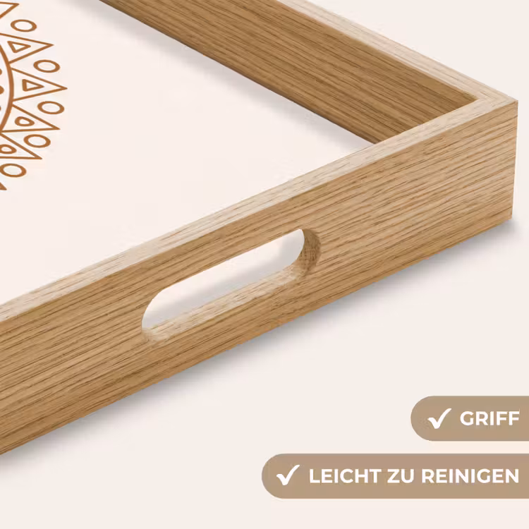 Tablett - Mandala – Geometrisch – Abstrakt – Orientalisch – Braun — 5