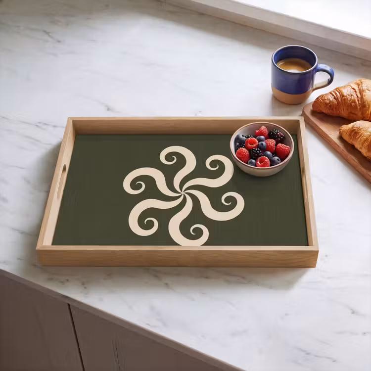 Tablett - Muster – Spirale – Abstrakt – Modern – Grün — 4