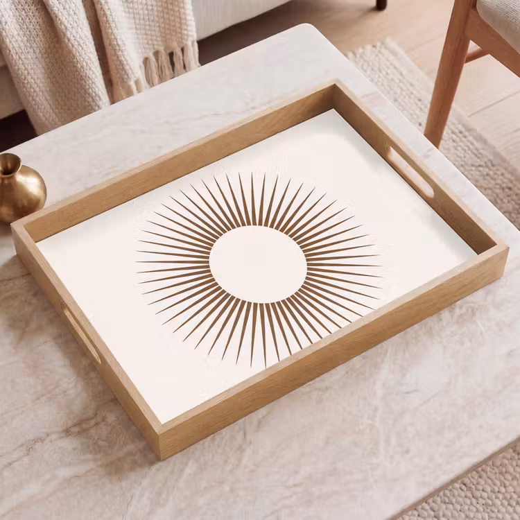 Tablett - Zusammenfassung – Sonne – Symbol – Modern – Beige — 2