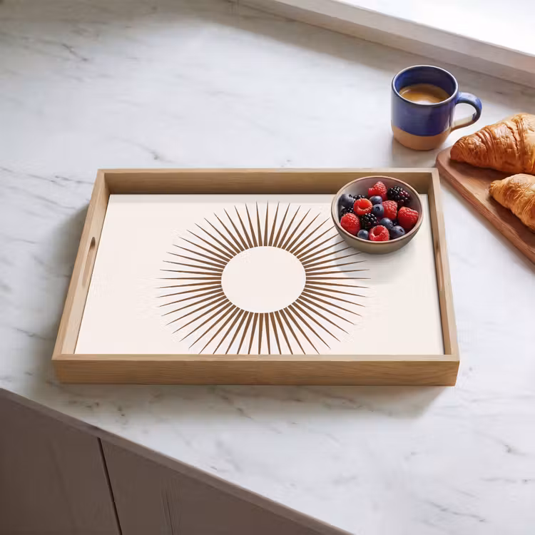 Tablett - Zusammenfassung – Sonne – Symbol – Modern – Beige — 4
