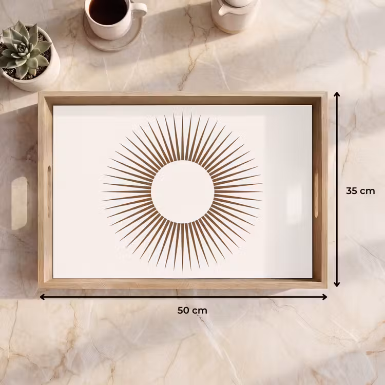 Tablett - Zusammenfassung – Sonne – Symbol – Modern – Beige — 9