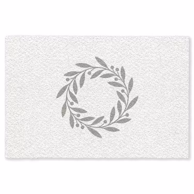 Teppich - Kranz – Blätter – Natur – Minimalistisch – Grau — 1