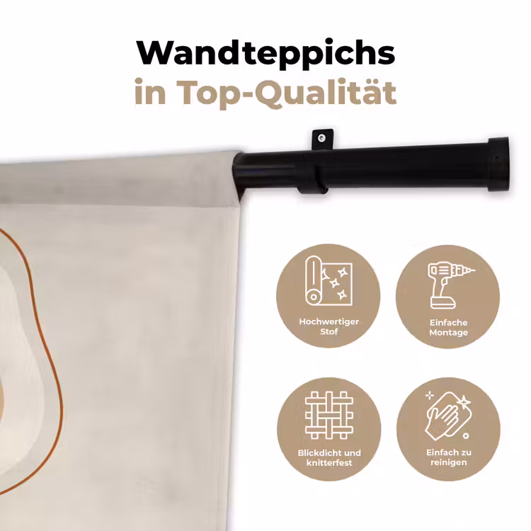 Wandteppich - Abstrakt – Organisch – Modern – Beige – Kunst — 7