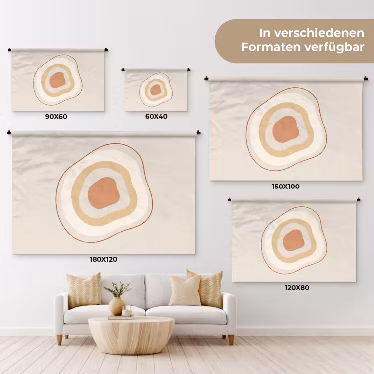 Wandteppich - Abstrakt – Organisch – Modern – Beige – Kunst — 8
