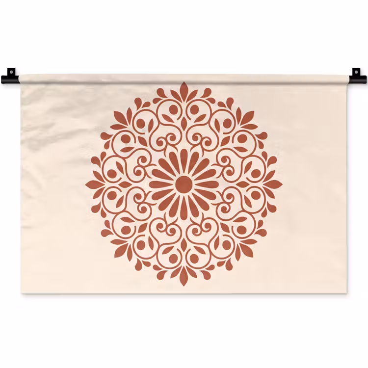Wandteppich - Dekoration – Kreis – Symmetrisch – Modern – Rotbraun — 1