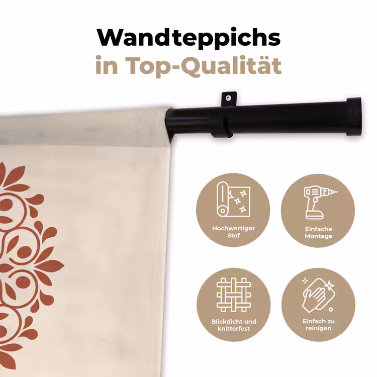 Wandteppich - Dekoration – Kreis – Symmetrisch – Modern – Rotbraun — 7