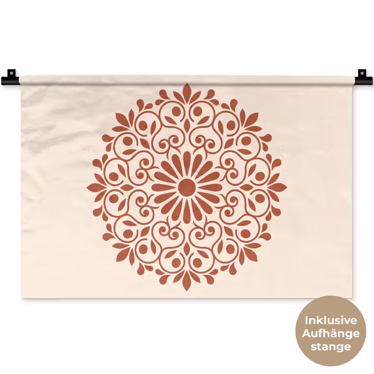 Wandteppich - Dekoration – Kreis – Symmetrisch – Modern – Rotbraun — 9