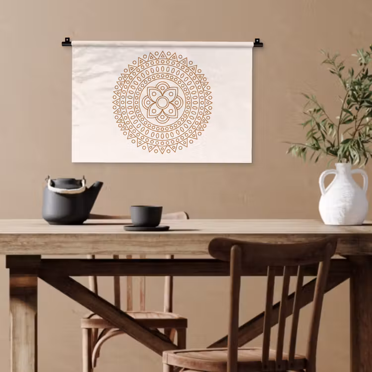 Wandteppich - Mandala – Geometrisch – Abstrakt – Orientalisch – Braun — 3