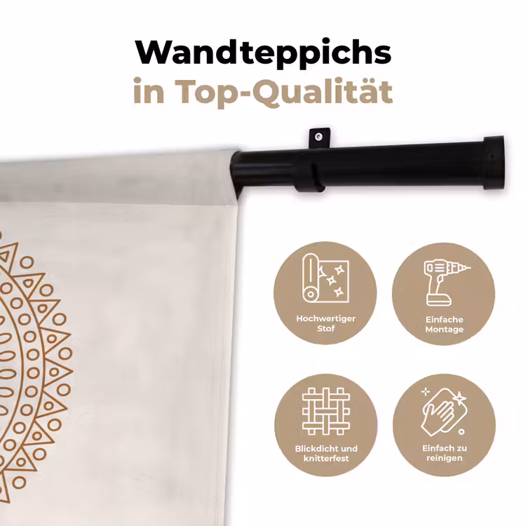 Wandteppich - Mandala – Geometrisch – Abstrakt – Orientalisch – Braun — 7