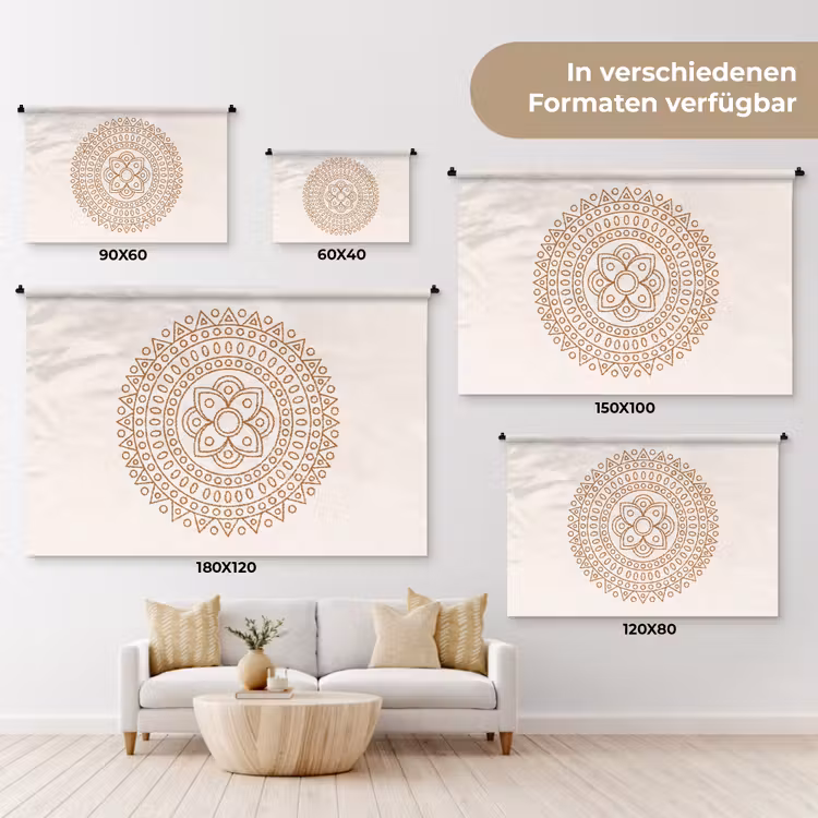 Wandteppich - Mandala – Geometrisch – Abstrakt – Orientalisch – Braun — 8