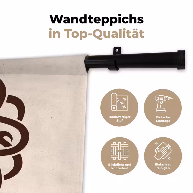 Wandteppich - Muster – Knopf – Abstrakt – Modern – Braun — 7