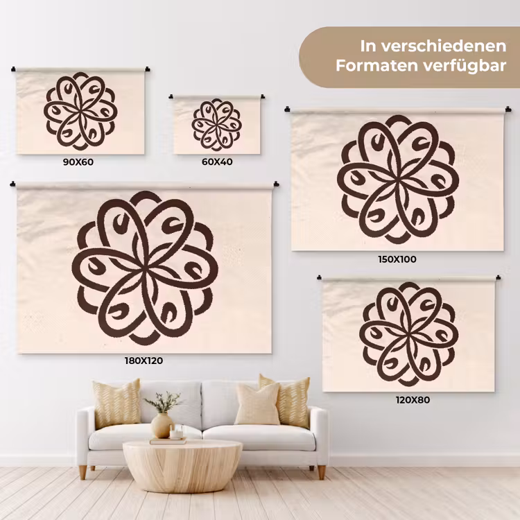 Wandteppich - Muster – Knopf – Abstrakt – Modern – Braun — 8