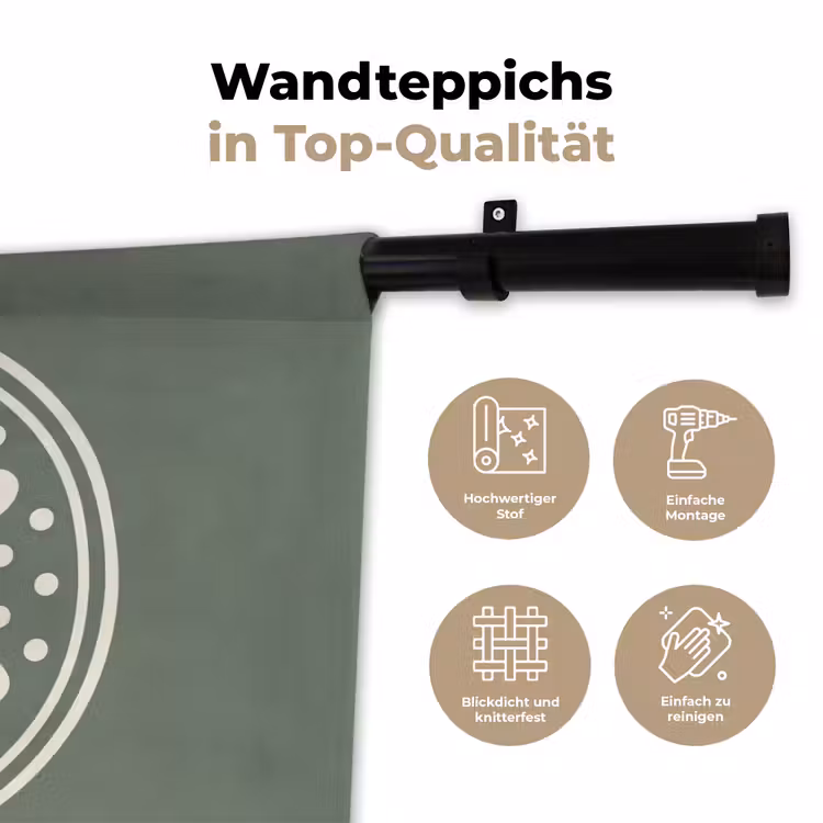 Wandteppich - Muster – Kreis – Abstrakt – Grün – Dekoration — 7
