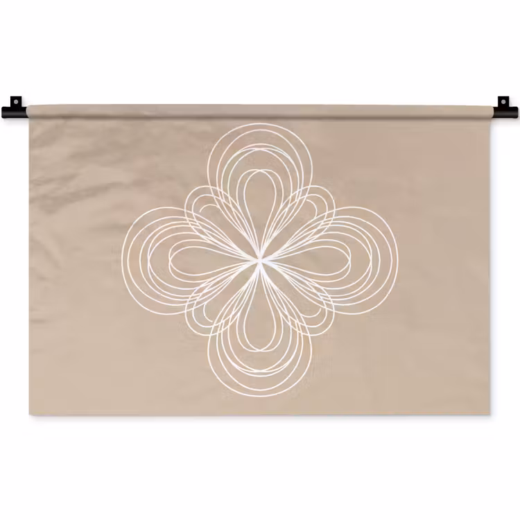 Wandteppich - Muster – Linien – Abstrakt – Minimalistisch – Beige — 1
