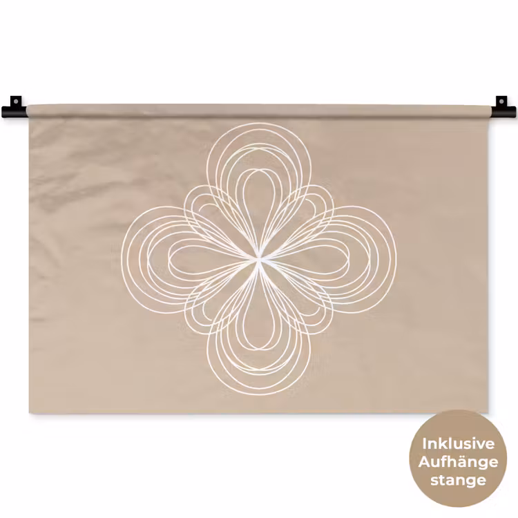 Wandteppich - Muster – Linien – Abstrakt – Minimalistisch – Beige — 9