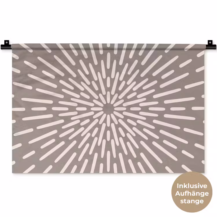 Wandteppich - Muster – Strahlen – Abstrakt – Modern – Grau — 9