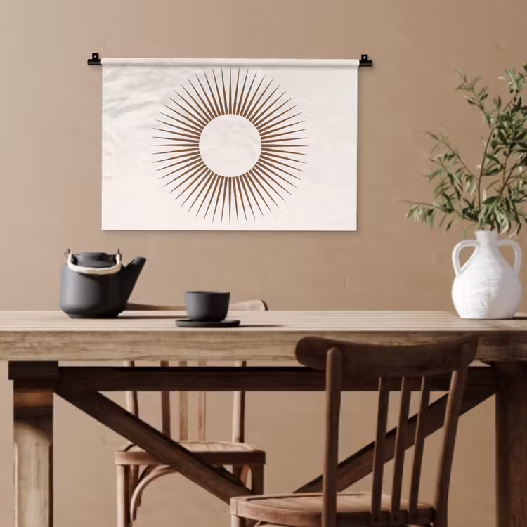 Wandteppich - Zusammenfassung – Sonne – Symbol – Modern – Beige — 3