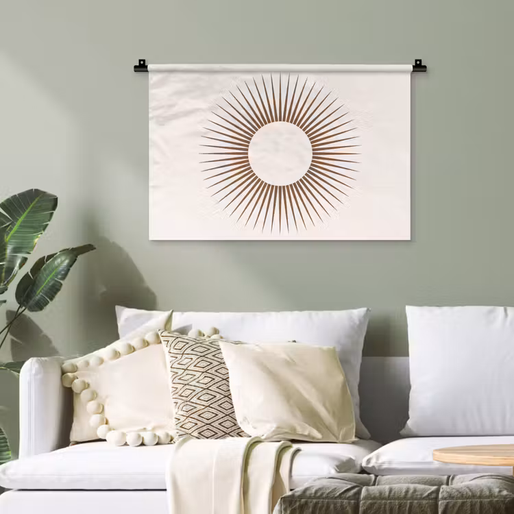 Wandteppich - Zusammenfassung – Sonne – Symbol – Modern – Beige — 4