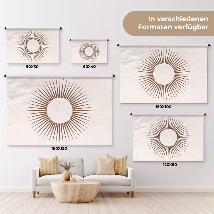 Wandteppich - Zusammenfassung – Sonne – Symbol – Modern – Beige — 8
