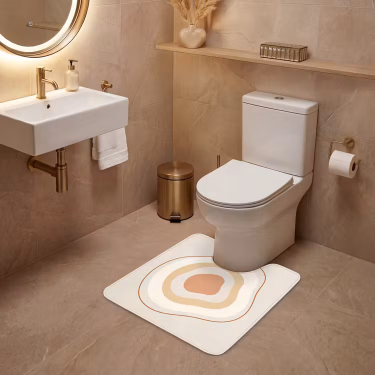 WC Vorleger - Abstrakt – Organisch – Modern – Beige – Kunst — 4