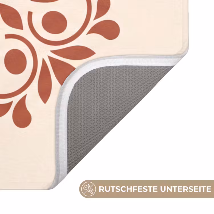WC Vorleger - Dekoration – Kreis – Symmetrisch – Modern – Rotbraun — 3
