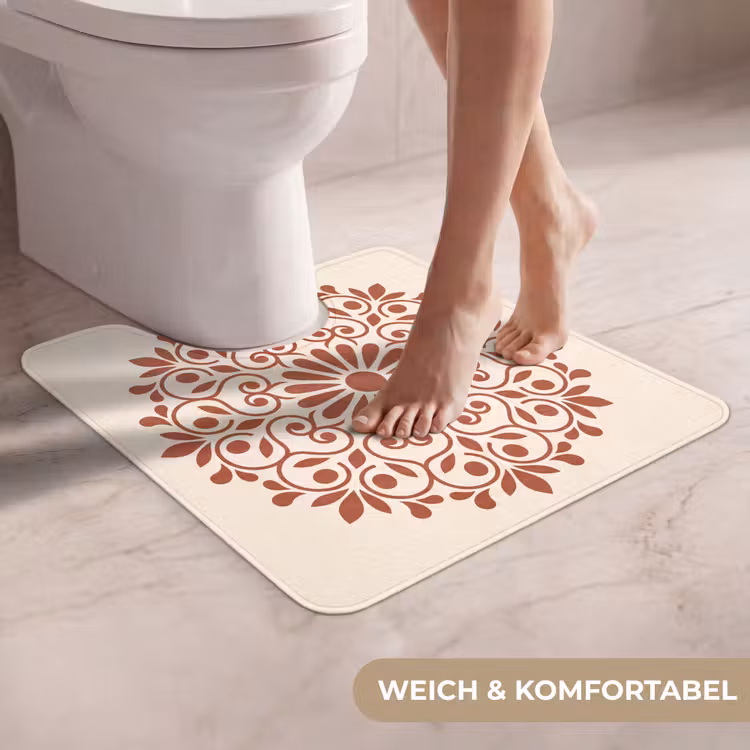 WC Vorleger - Dekoration – Kreis – Symmetrisch – Modern – Rotbraun — 5