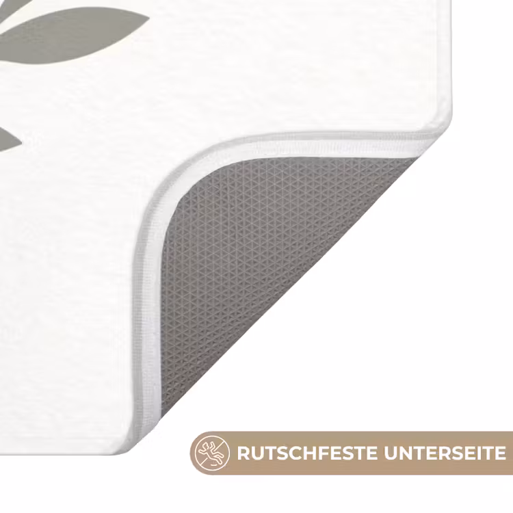 WC Vorleger - Kranz – Blätter – Natur – Minimalistisch – Grau — 3