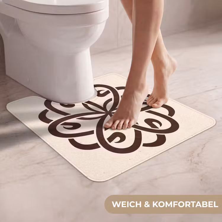 WC Vorleger - Muster – Knopf – Abstrakt – Modern – Braun — 5