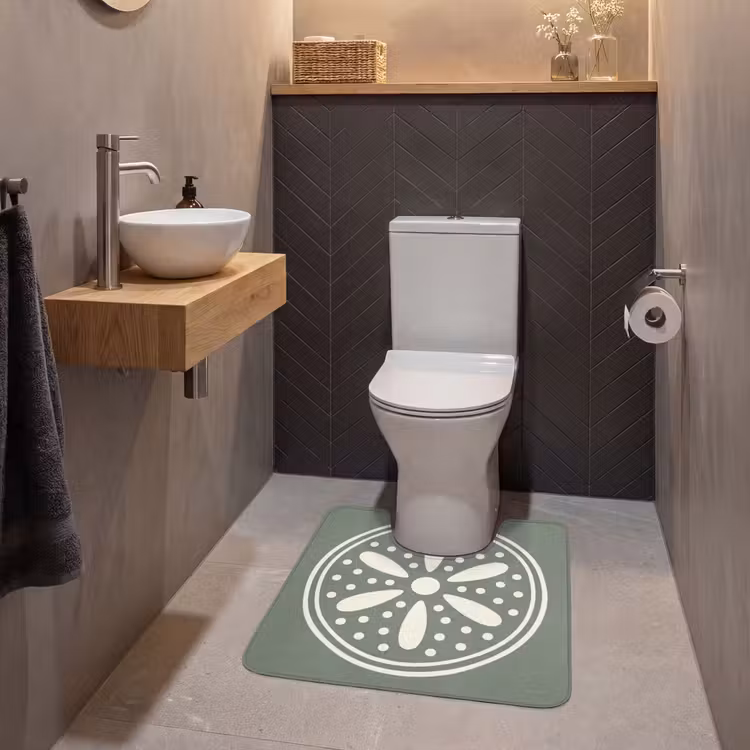 WC Vorleger - Muster – Kreis – Abstrakt – Grün – Dekoration — 2