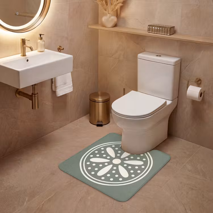 WC Vorleger - Muster – Kreis – Abstrakt – Grün – Dekoration — 4