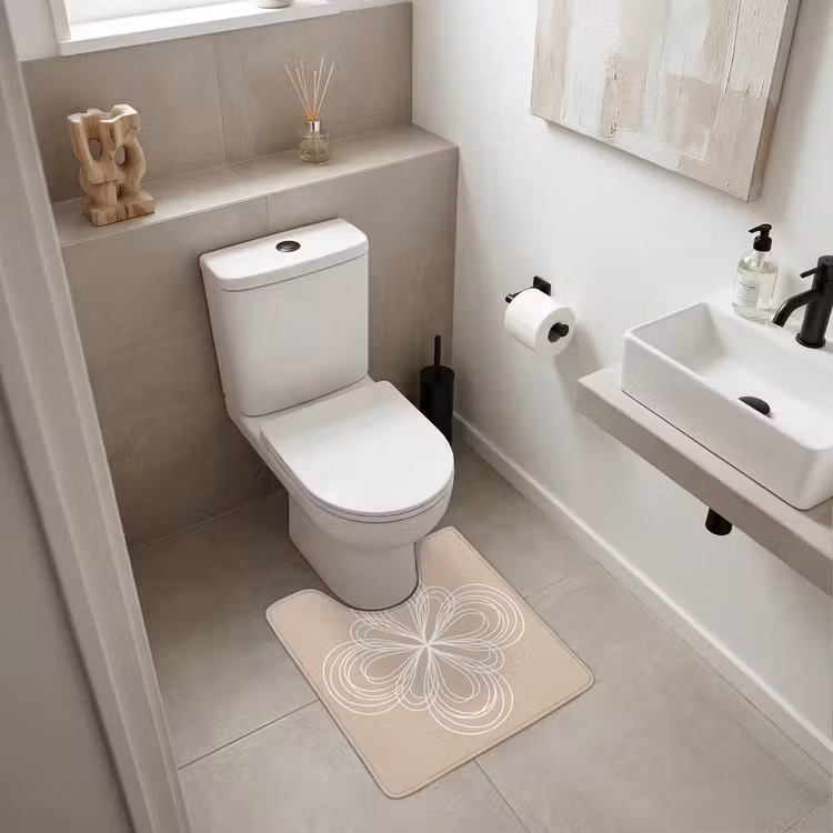 WC Vorleger - Muster – Linien – Abstrakt – Minimalistisch – Beige — 6