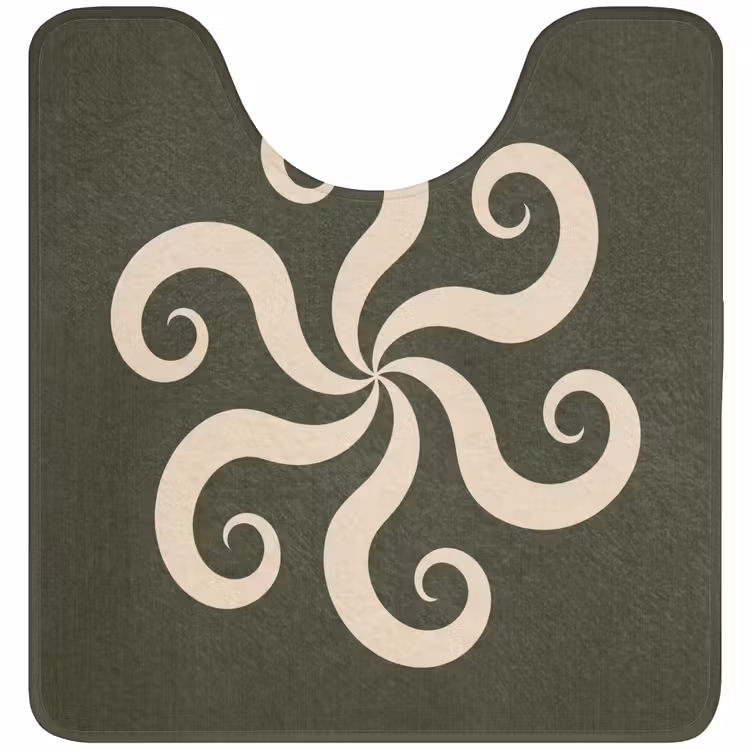 WC Vorleger - Muster – Spirale – Abstrakt – Modern – Grün — 1