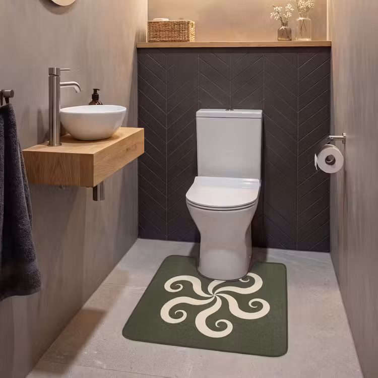 WC Vorleger - Muster – Spirale – Abstrakt – Modern – Grün — 2