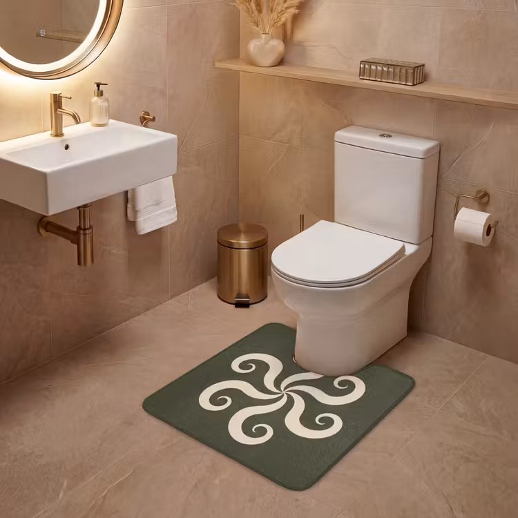 WC Vorleger - Muster – Spirale – Abstrakt – Modern – Grün — 4
