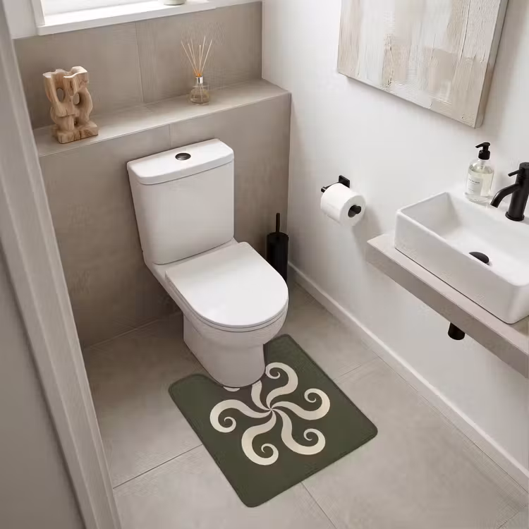 WC Vorleger - Muster – Spirale – Abstrakt – Modern – Grün — 6