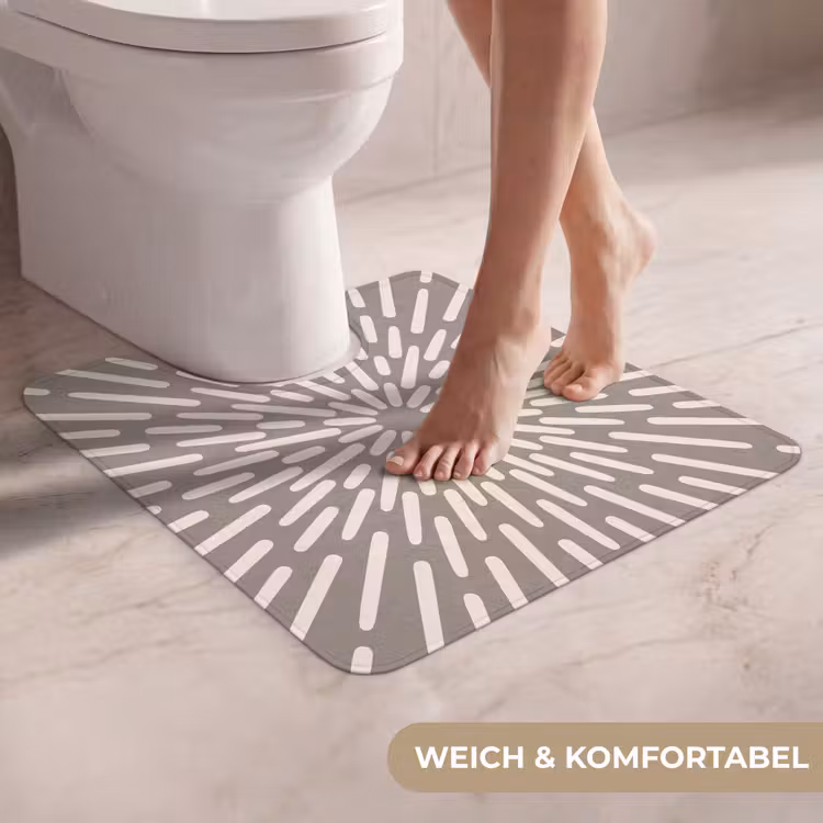 WC Vorleger - Muster – Strahlen – Abstrakt – Modern – Grau — 5