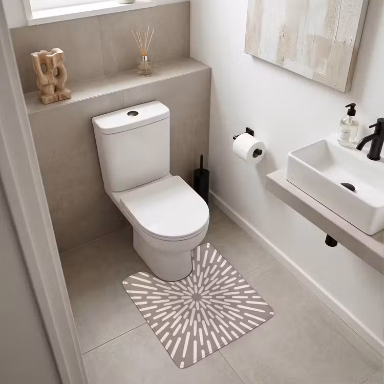 WC Vorleger - Muster – Strahlen – Abstrakt – Modern – Grau — 6