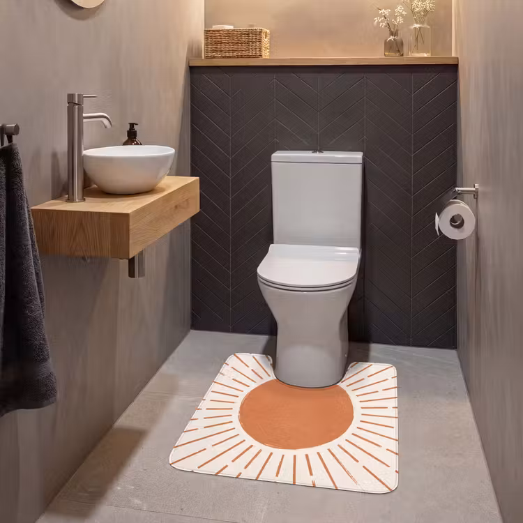 WC Vorleger - Sonne – Strahlen – Abstrakt – Terrakotta – Modern — 2