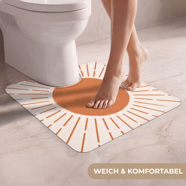 WC Vorleger - Sonne – Strahlen – Abstrakt – Terrakotta – Modern — 5