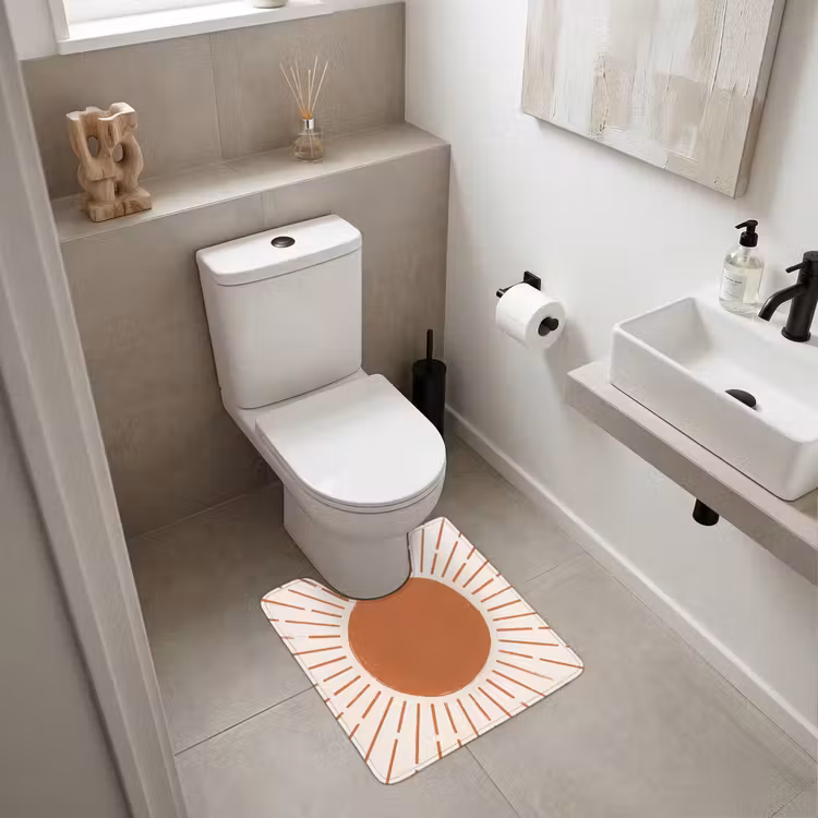 WC Vorleger - Sonne – Strahlen – Abstrakt – Terrakotta – Modern — 6