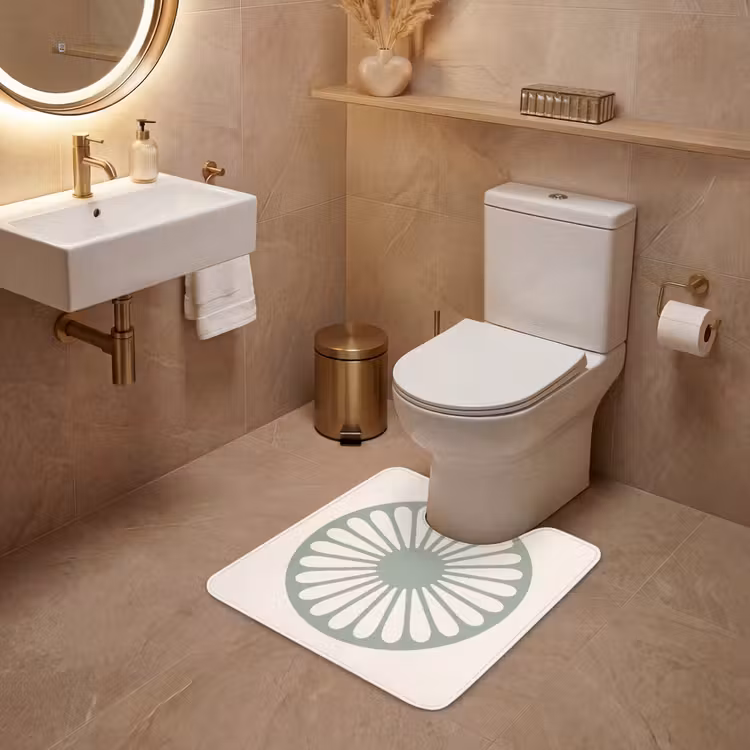 WC Vorleger - Zusammenfassung – Muster – Radial – Modern – Grün — 4