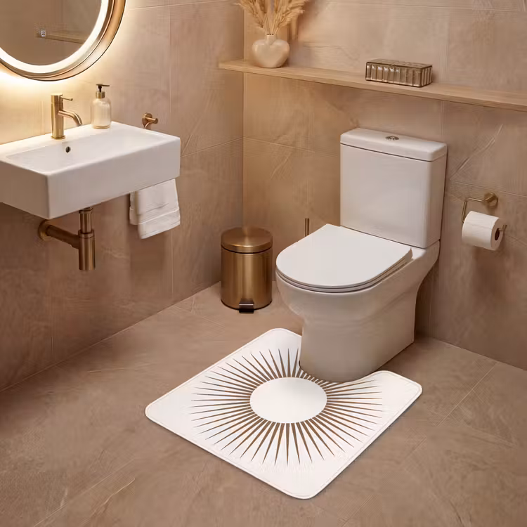 WC Vorleger - Zusammenfassung – Sonne – Symbol – Modern – Beige — 4