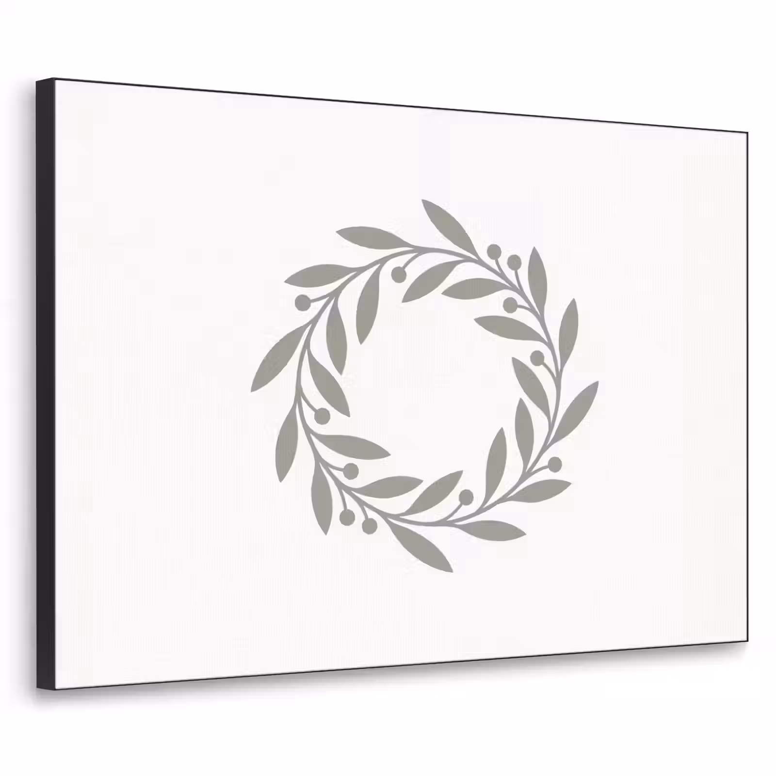 Art Frame - Kranz – Blätter – Natur – Minimalistisch – Grau — 1